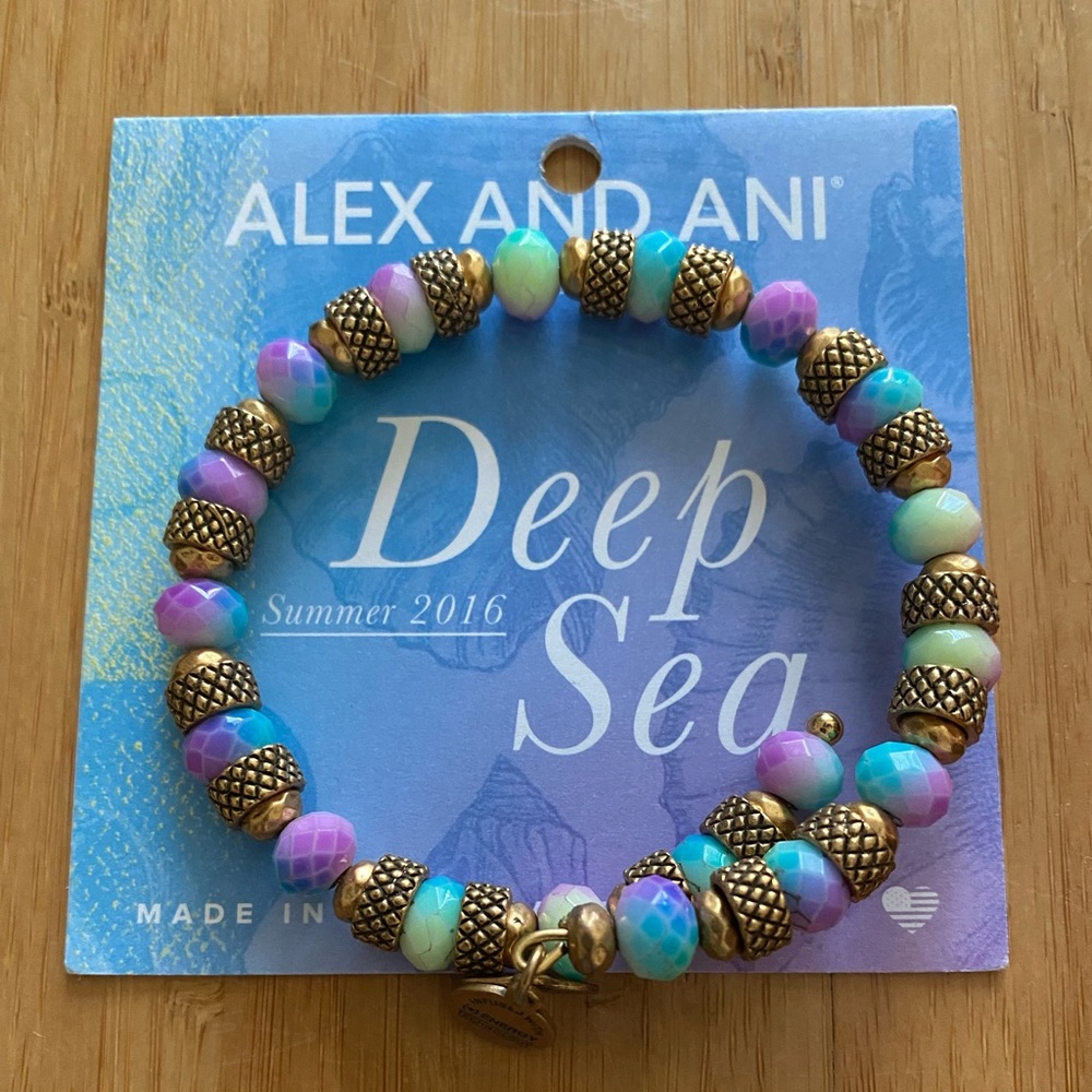 Alex and Ani Beaded Bangle Wrap Bracelet in Rafaleian Gold